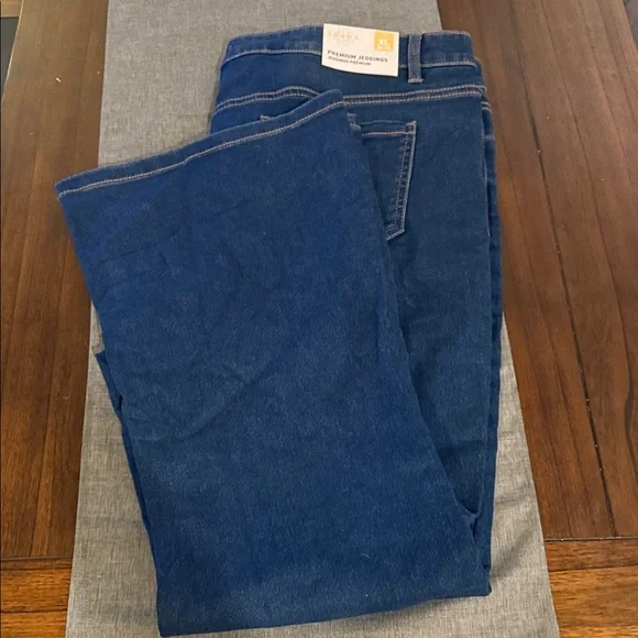 Serra Dark Blue Flare & Wide Leg Jeans - Picture 1 of 7